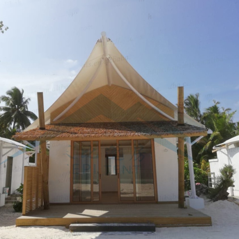 Malediven Badeort Hotel Unterkunft Zelte